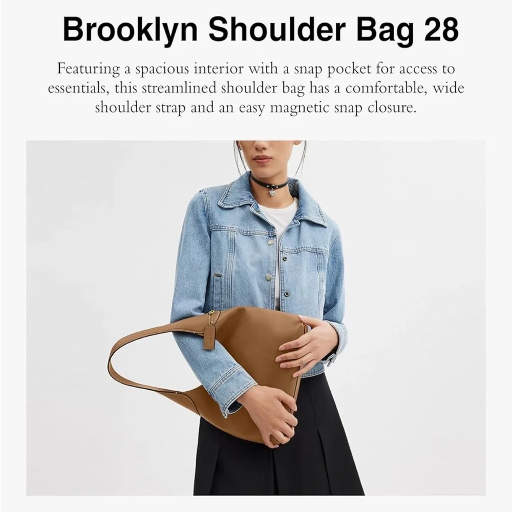 Coach Brooklyn Shoulder Bag 28 in Honey Brown - Picture 3 of 12